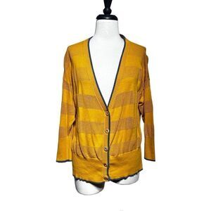 Matilda Jane Mustard Yellow Sheer Cardigan Sweater Medium
